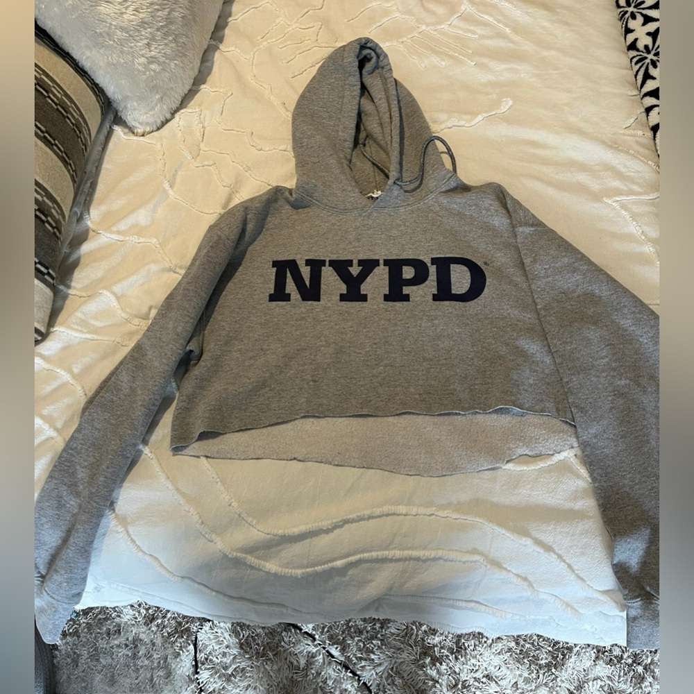 Vintage Cropped NYPD Hoodie